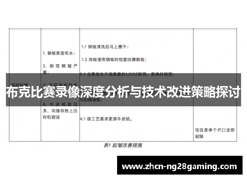 布克比赛录像深度分析与技术改进策略探讨